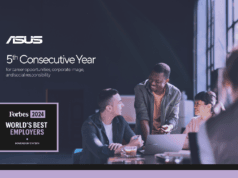 ASUS es reconocida por quinto año consecutivo como uno de los mejores empleadores del mundo por Forbes