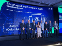 Hyundai Colombia recibe el reconocimiento “Best Overall Performance 2025” entre todos los países de Centro y Suramérica