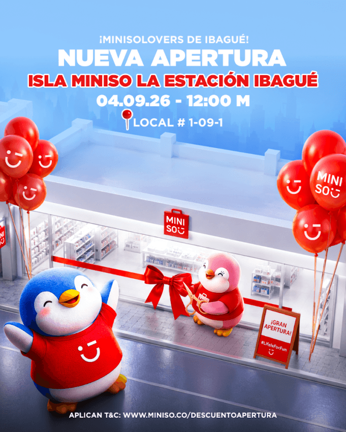 MINISO abre su segunda tienda en Ibagué y llega con un nuevo formato al Centro Comercial La Estación